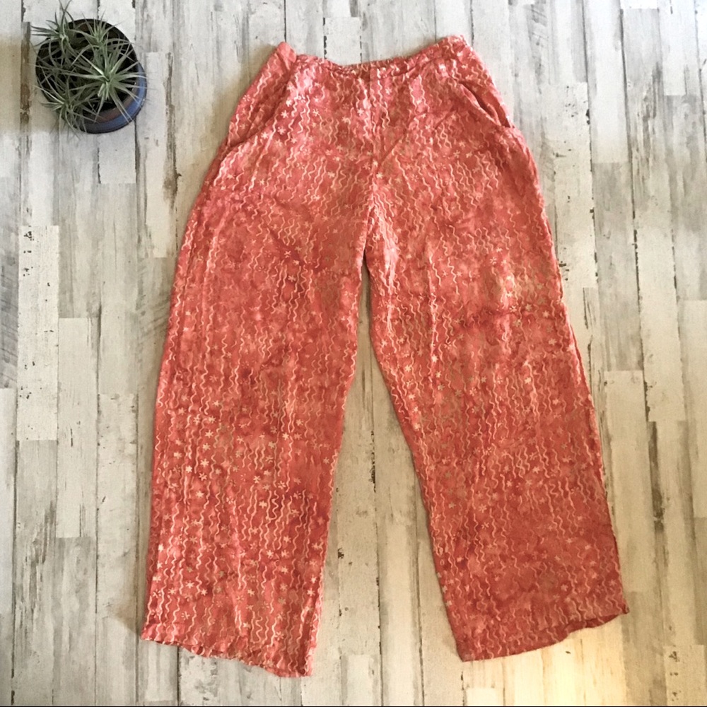 Boho palazzo pants, weightless and flirty. Small